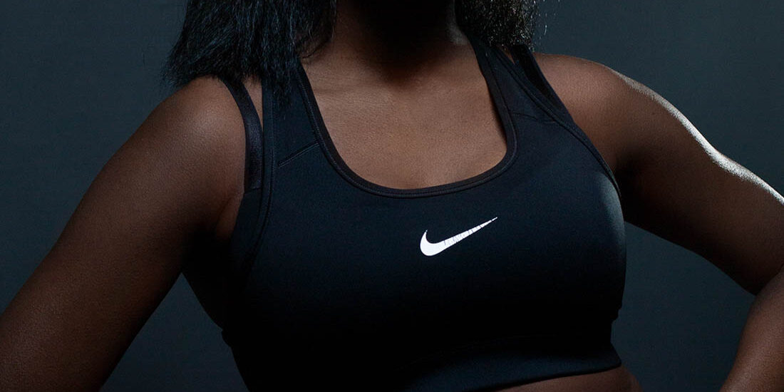 Fitness headshot of a black model wearing Nike training wear, fitness fashion photoshoot, Studio headshots Birmingham and West Midlands, Dance and model portfolios Birmingham UK