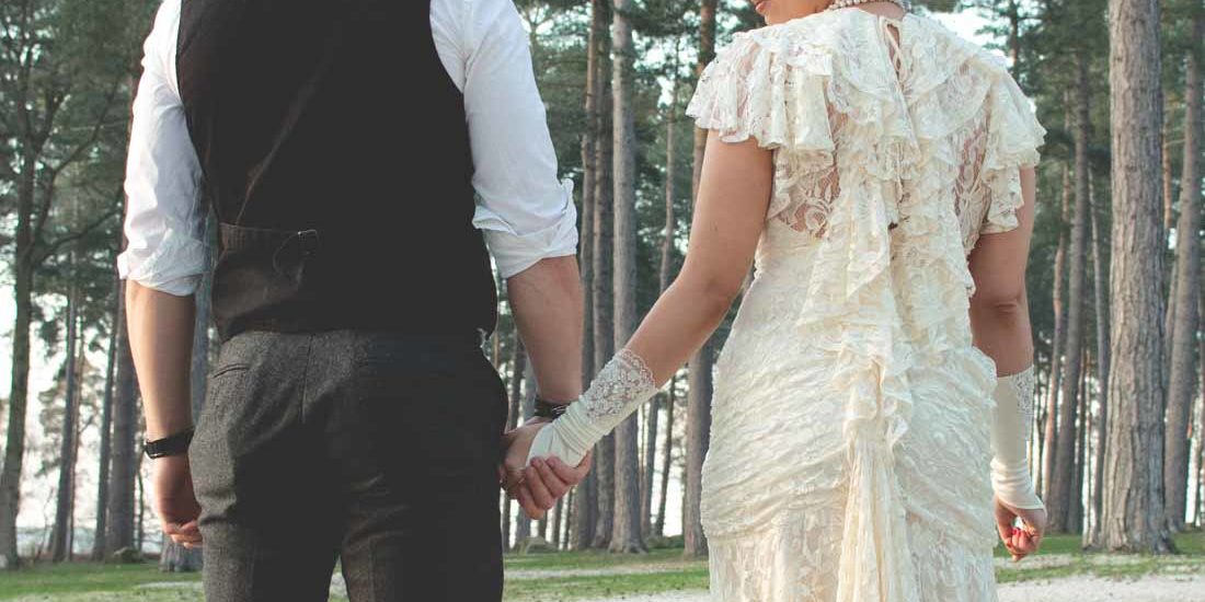 a portrait of bride and groom holding hands, engagement photography in West Midlands, East Midlands and Staffordshire