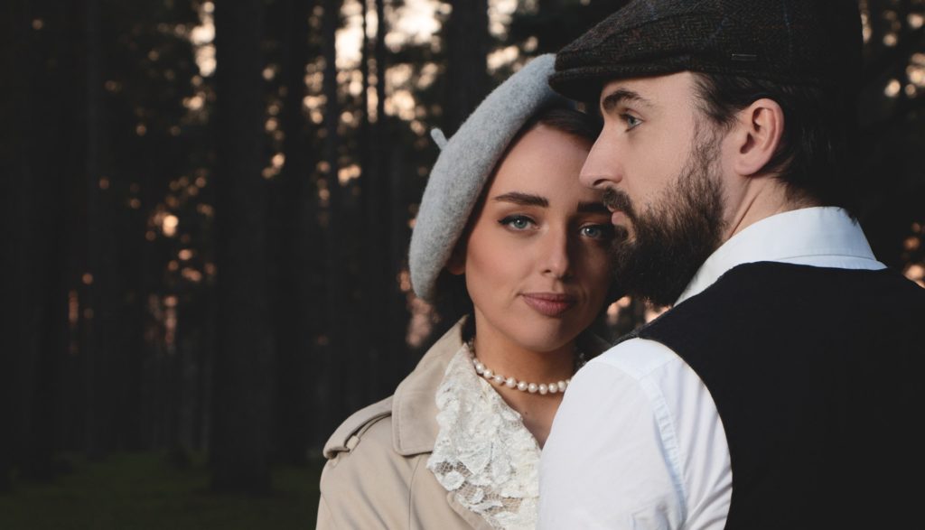 Fine art wedding portrait of bride and groom, candid wedding photography in Birmingham UK