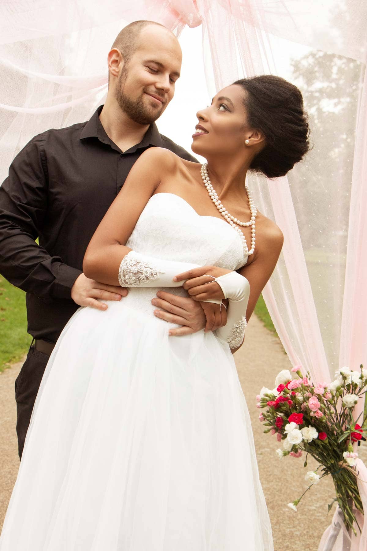 A portrait of bride and groom. Outdoor wedding photoshoot Lichfield Staffordshire, Wedding photographer Lichfield 