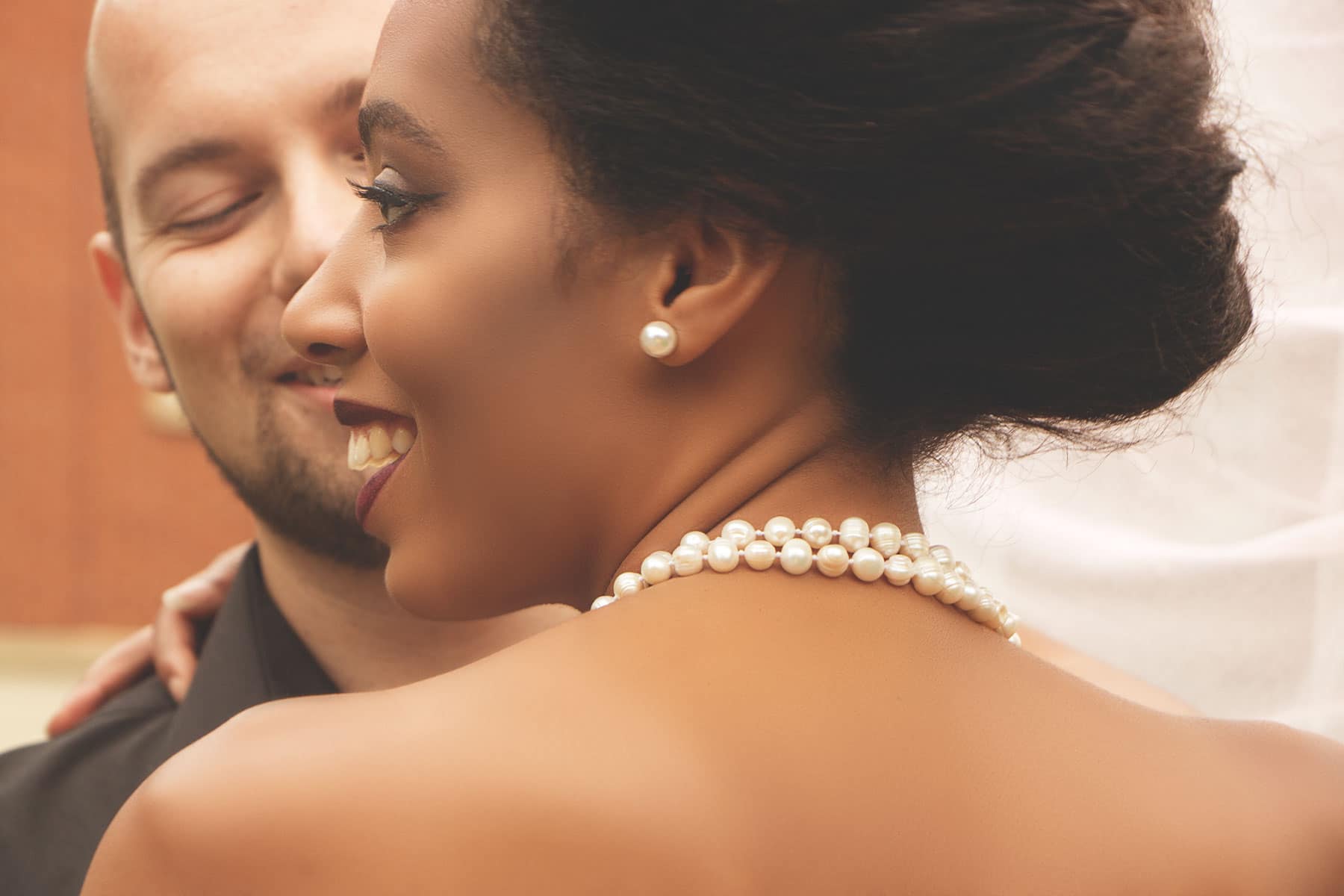 Bride and groom close up portrait, Staffordshire wedding photographer