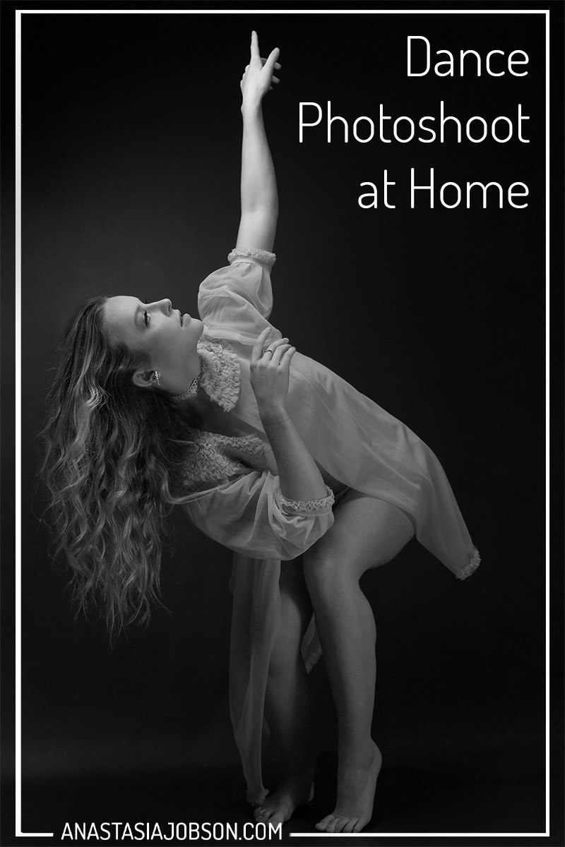 Female dancer dancing in the dark, dance photography blog, dance photoshoot at home