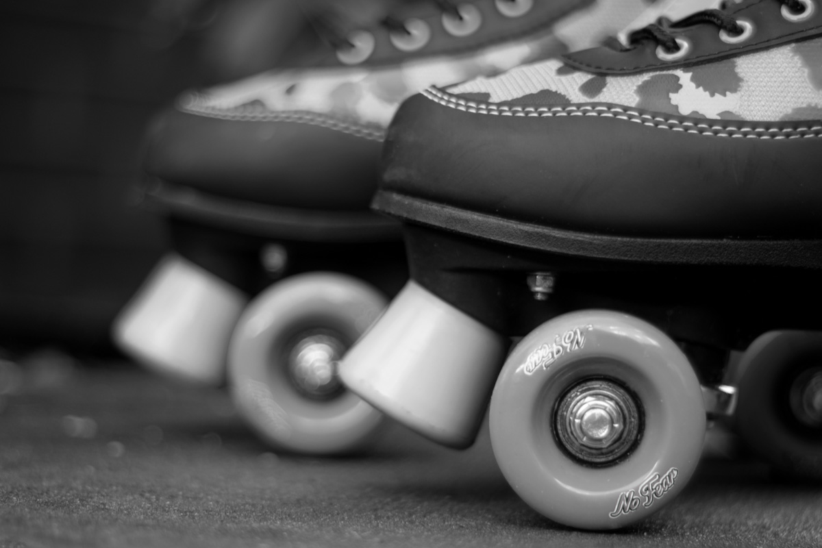 Black and white old-school Roller skates