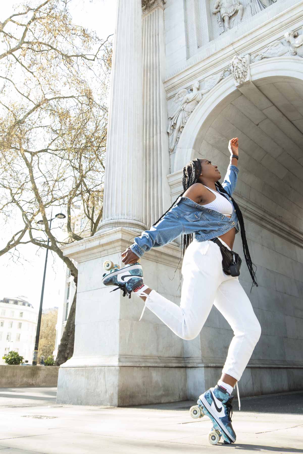 Action dance photo of a roller skater in Hyde Park