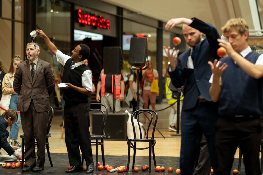 Gandini Juggling performance at Bullring, Birmingham