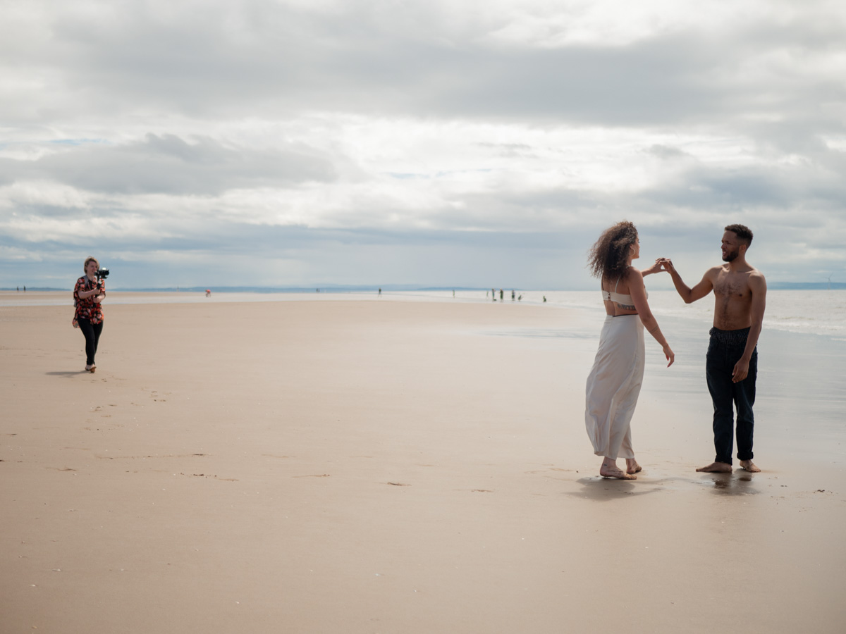 music video filming at Formby beach, Liverpool