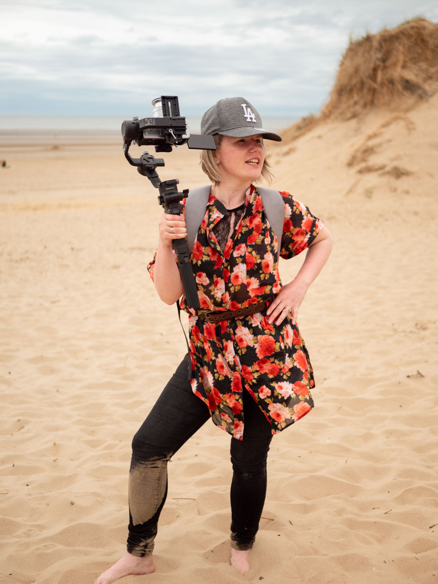 professional videographer Anastasia Jobson  on the filming set