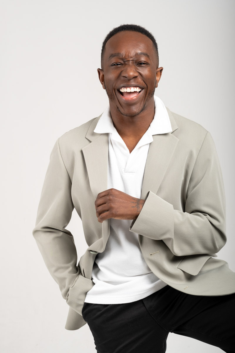 personal branding photoshoot portrait of a man laughing