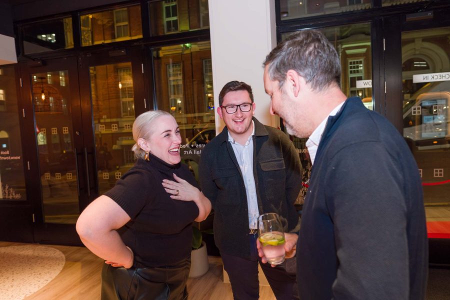 people laughing at an event, event photography in Birmingham, launch party, pr event photos