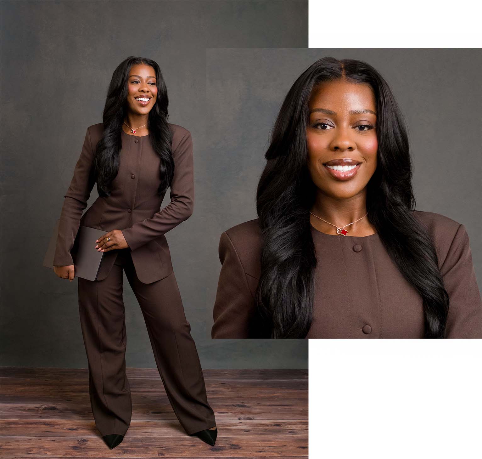 studio fashion style business portraits of a female entrepreneur