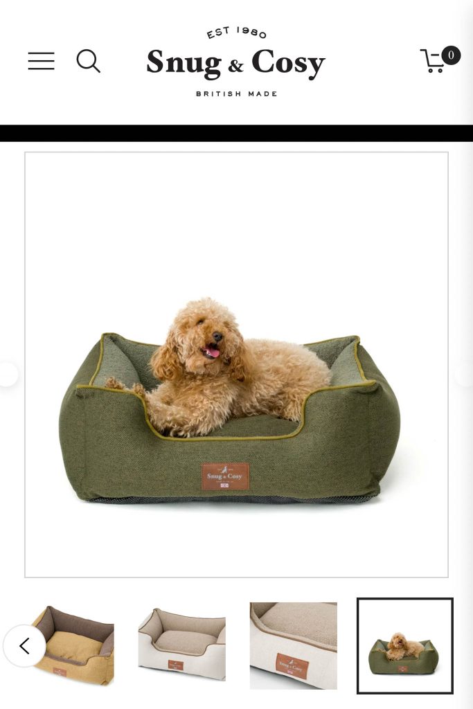 e-commerce product photography featuring dog beds